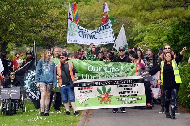cannabis clinic cardiff protesting for wider access to legal cannabis medicines in wales