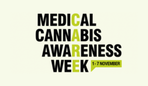 The medical cannabis awareness week logo, detailing that it lasts from 1-7 november